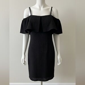 EUC - Boutique Elegant Black Off-Shoulder Dress Sz M